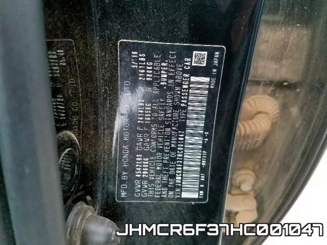 JHMCR6F37HC001047 фото 2