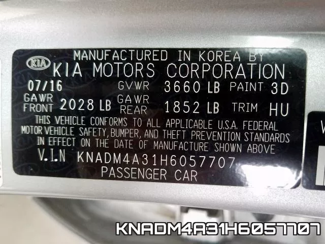 KNADM4A31H6057707 фото 2