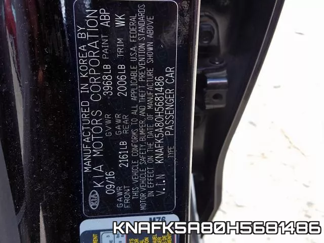 KNAFK5A80H5681486 фото 2