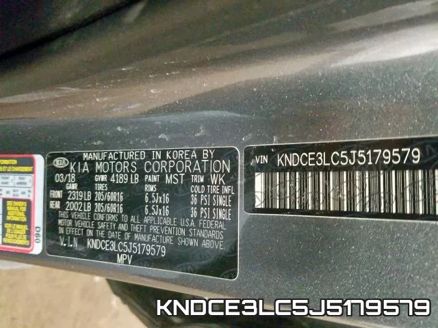 KNDCE3LC5J5179579 фото 2