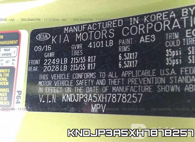 KNDJP3A5XH7878257 фото 9