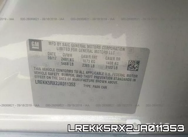 LREKK5RX2JA011353 фото 10