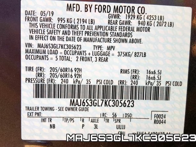 MAJ6S3GL7KC305623 фото 2