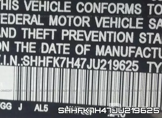 SHHFK7H47JU219625 фото 6