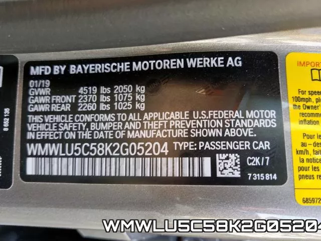 WMWLU5C58K2G05204 фото 2