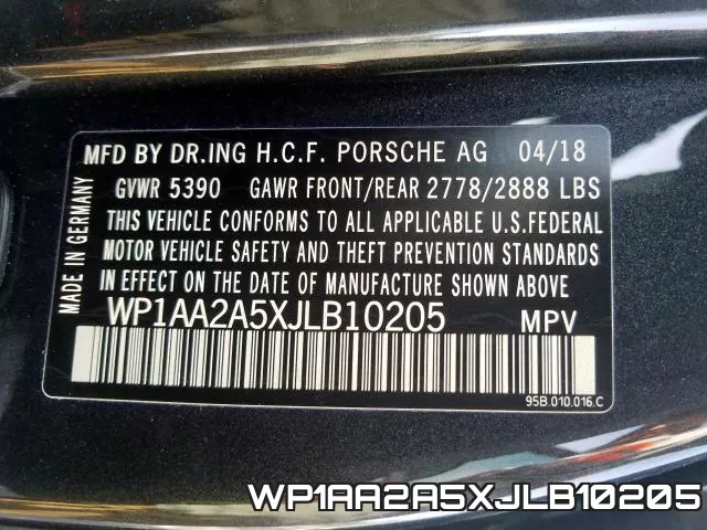 WP1AA2A5XJLB10205 фото 2