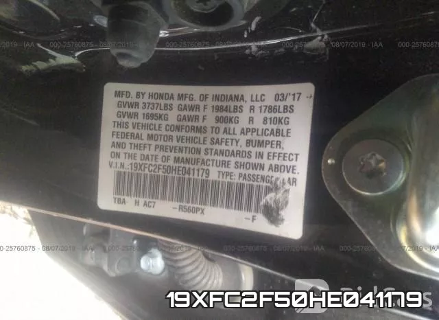 19XFC2F50HE041179 фото 9