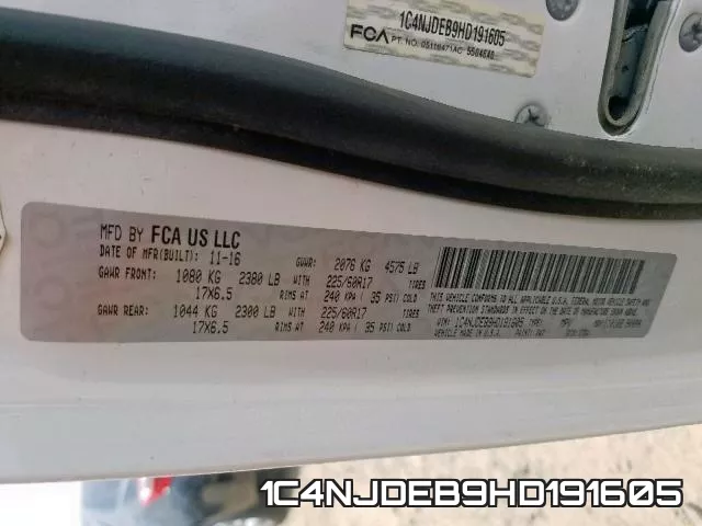 1C4NJDEB9HD191605 фото 2