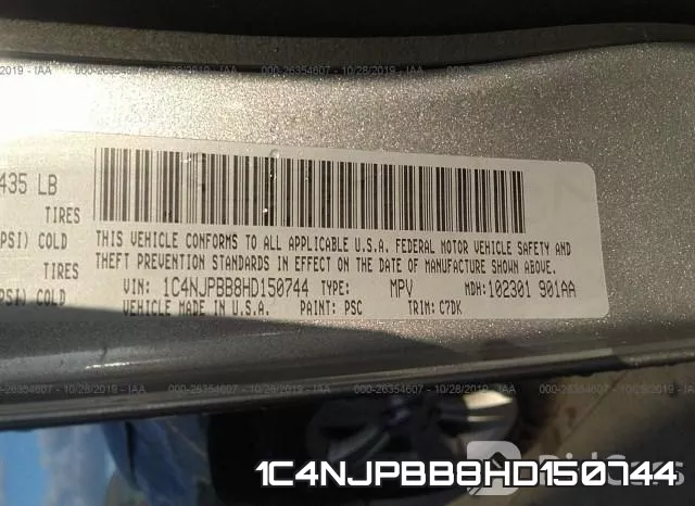 1C4NJPBB8HD150744 фото 9