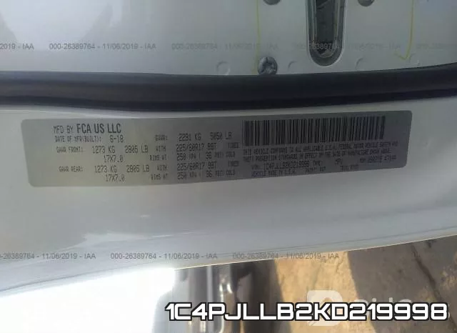 1C4PJLLB2KD219998 фото 9