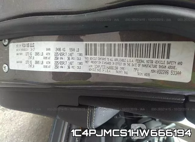 1C4PJMCS1HW666194 фото 9