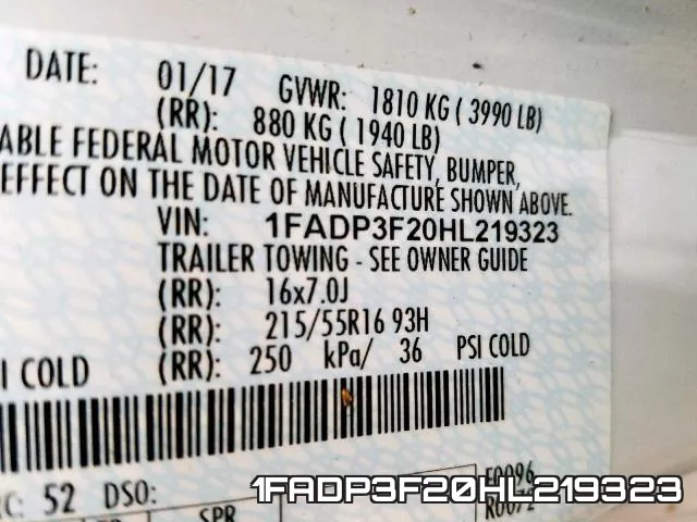 1FADP3F20HL219323 фото 2