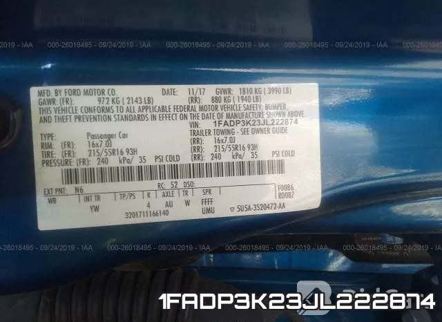 1FADP3K23JL222874 фото 10