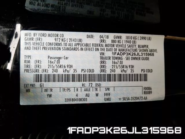 1FADP3K26JL315968 фото 2