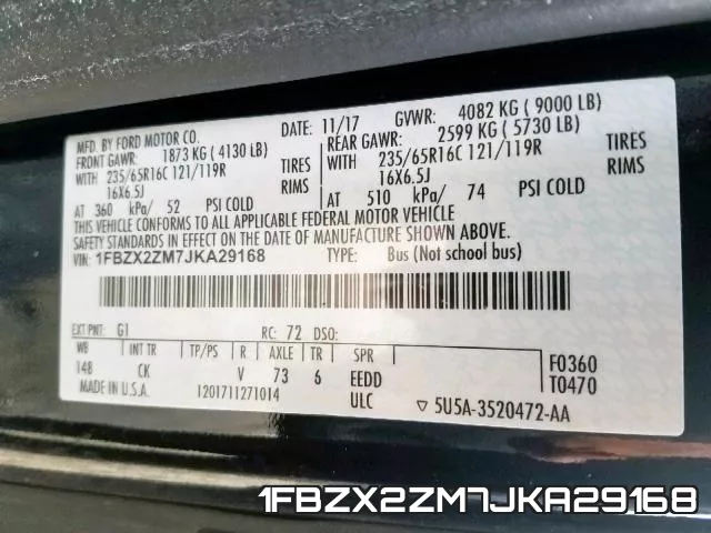 1FBZX2ZM7JKA29168 фото 2