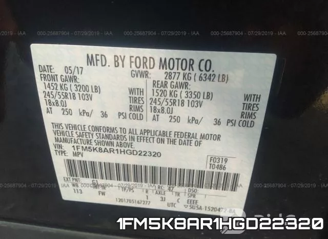 1FM5K8AR1HGD22320 фото 8