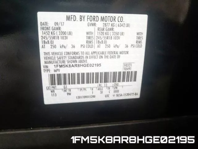 1FM5K8AR8HGE02195 фото 2