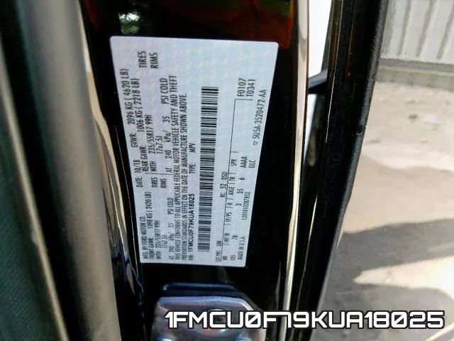 1FMCU0F79KUA18025 фото 2