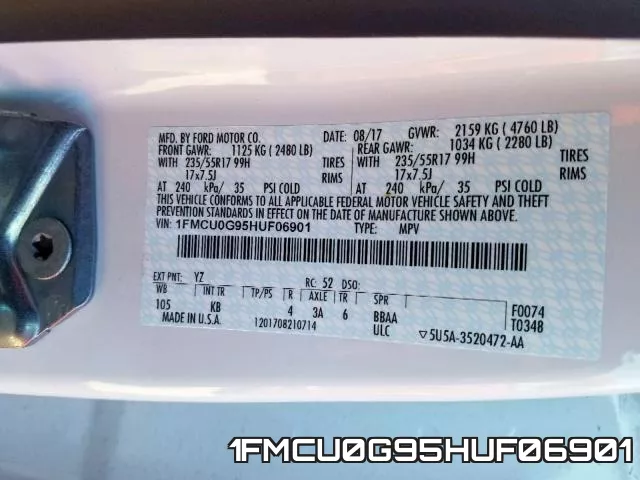 1FMCU0G95HUF06901 фото 2