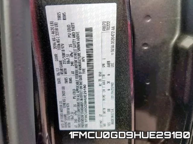 1FMCU0GD9HUE29180 фото 2