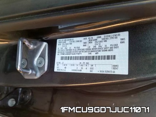 1FMCU9GD7JUC11071 фото 2