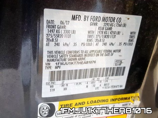 1FMJU1KT7HEA81076 фото 2