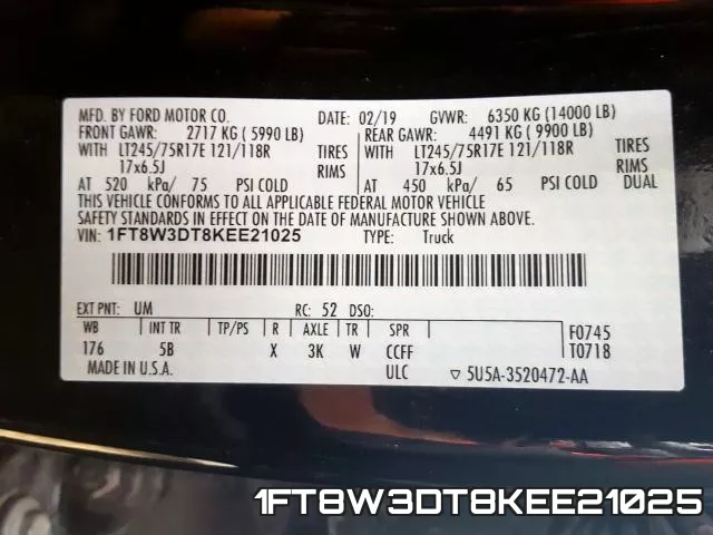 1FT8W3DT8KEE21025 фото 2