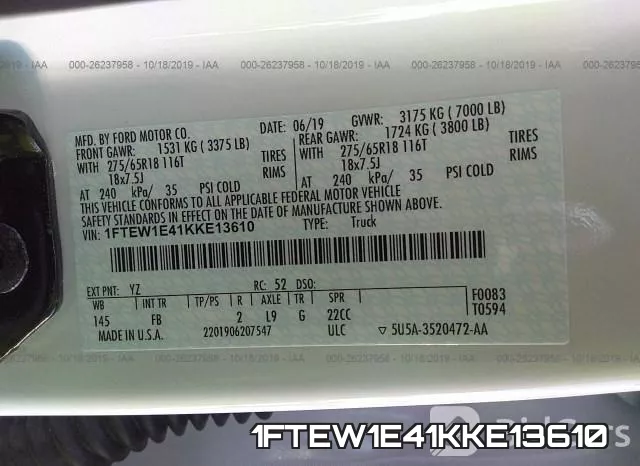 1FTEW1E41KKE13610 фото 9