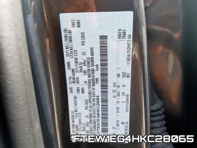 1FTEW1EG4HKC28065 фото 2