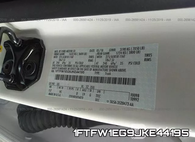 1FTFW1EG9JKE44195 фото 10