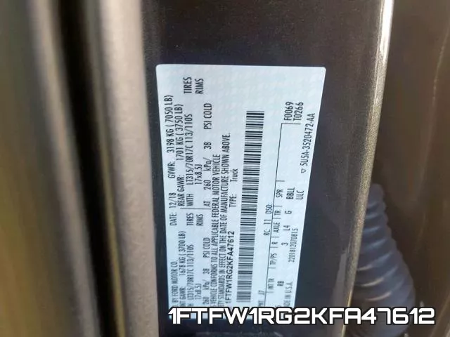 1FTFW1RG2KFA47612 фото 2