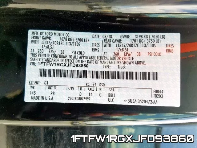 1FTFW1RGXJFD93860 фото 2