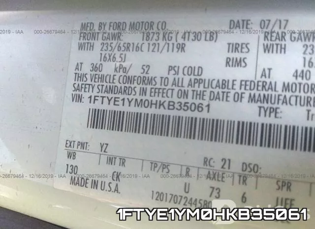 1FTYE1YM0HKB35061 фото 10