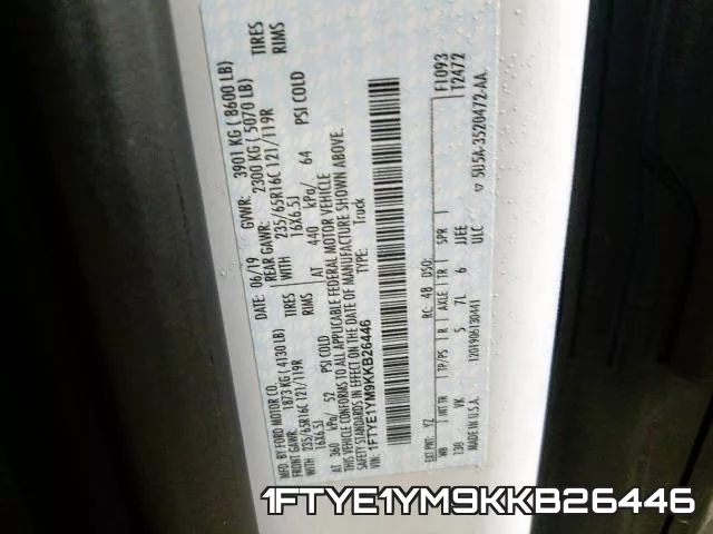 1FTYE1YM9KKB26446 фото 2