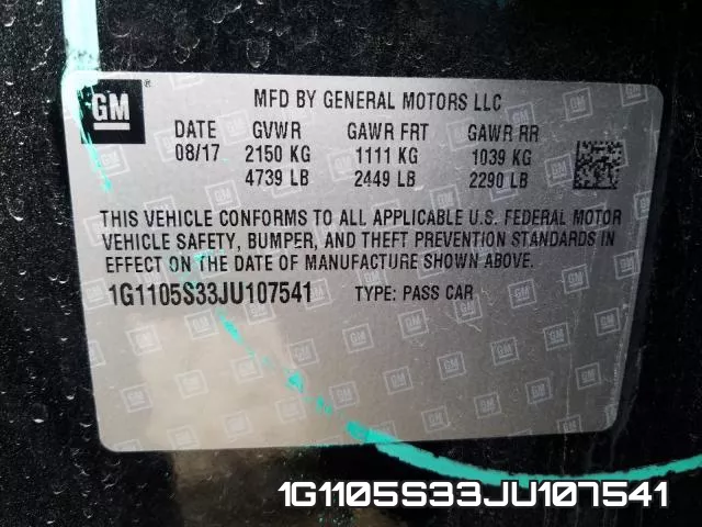1G1105S33JU107541 фото 2