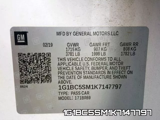 1G1BC5SM1K7147797 фото 2