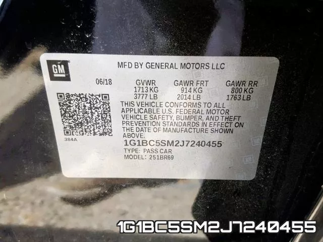 1G1BC5SM2J7240455 фото 2