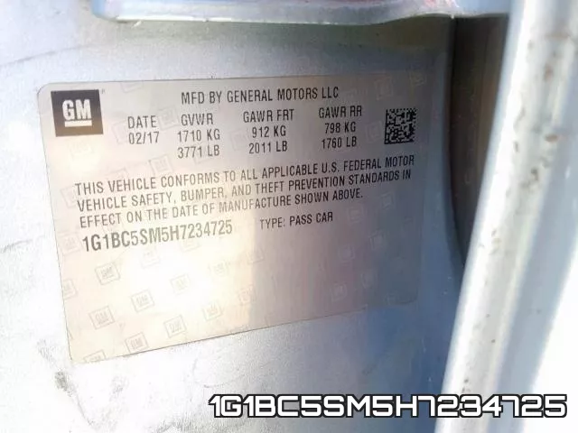 1G1BC5SM5H7234725 фото 2