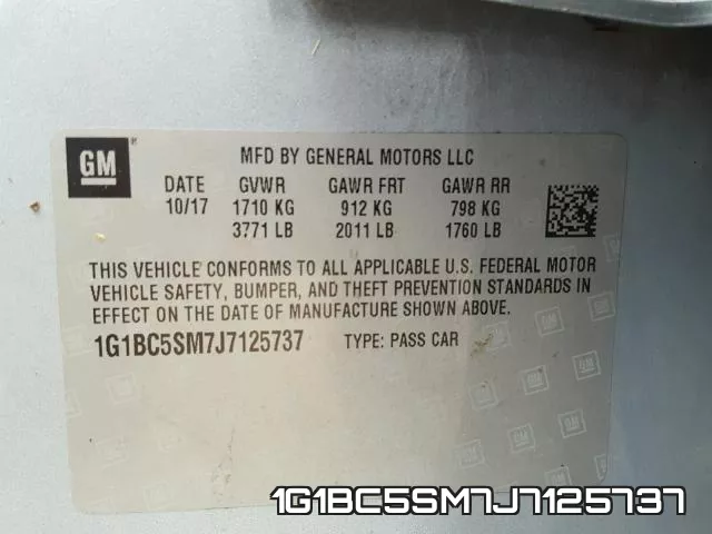 1G1BC5SM7J7125737 фото 2