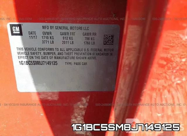 1G1BC5SM8J7149125 фото 9