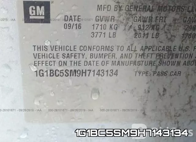 1G1BC5SM9H7143134 фото 10