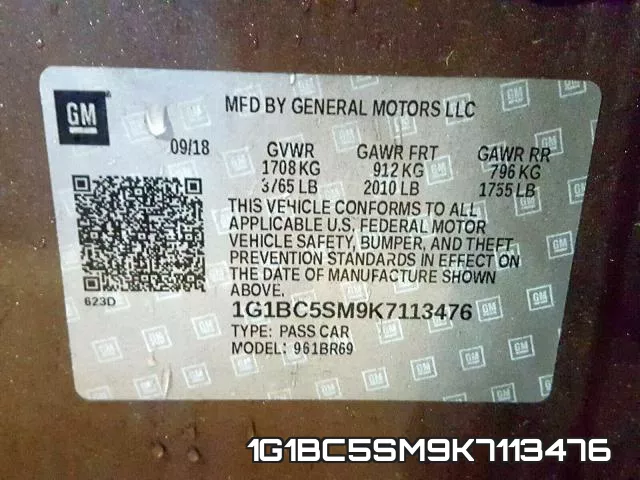 1G1BC5SM9K7113476 фото 2