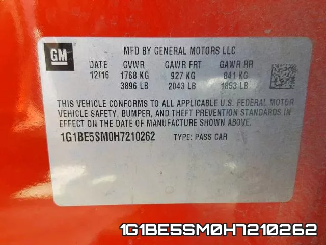 1G1BE5SM0H7210262 фото 2
