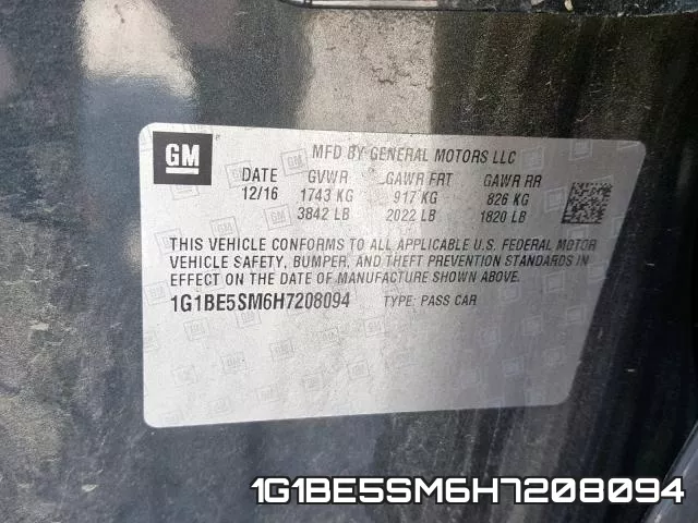 1G1BE5SM6H7208094 фото 2