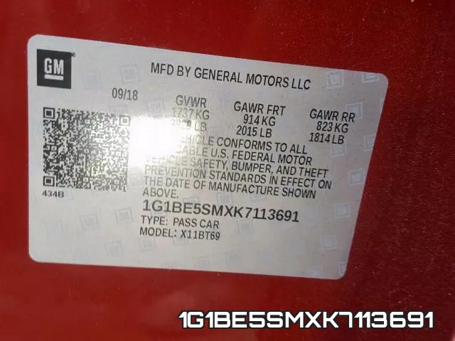 1G1BE5SMXK7113691 фото 2