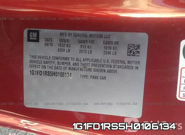 1G1FD1RS5H0106134 фото 8