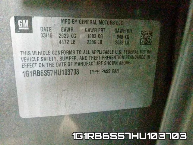1G1RB6S57HU103703 фото 2