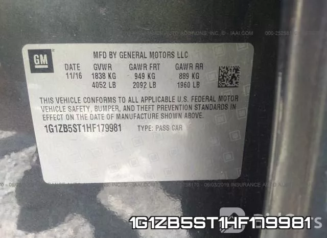 1G1ZB5ST1HF179981 фото 10