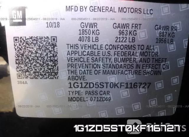 1G1ZD5ST0KF116727 фото 10