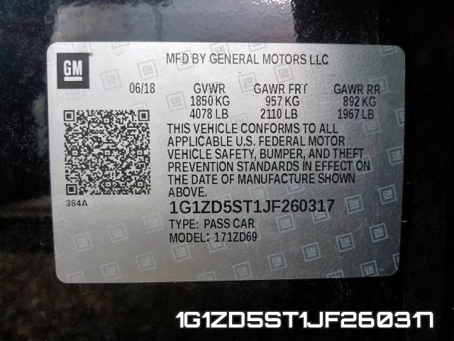 1G1ZD5ST1JF260317 фото 2